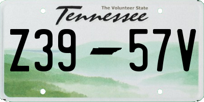 TN license plate Z3957V