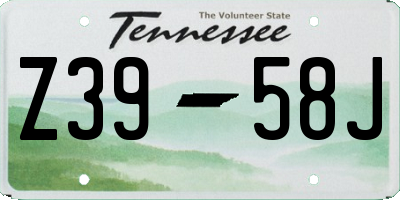 TN license plate Z3958J