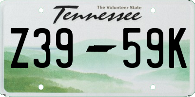 TN license plate Z3959K