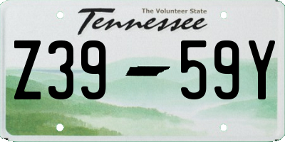 TN license plate Z3959Y