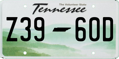 TN license plate Z3960D