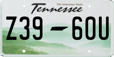 TN license plate Z3960U