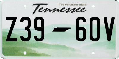 TN license plate Z3960V