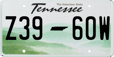 TN license plate Z3960W