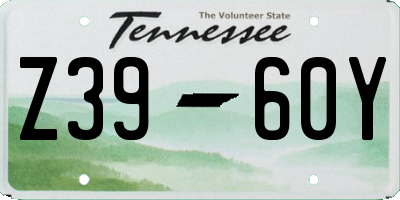 TN license plate Z3960Y