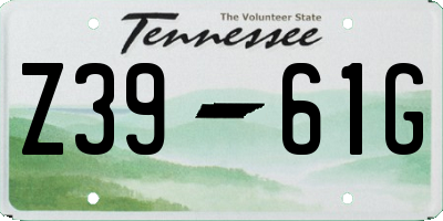 TN license plate Z3961G
