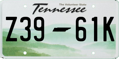 TN license plate Z3961K