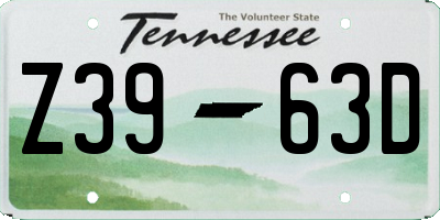 TN license plate Z3963D