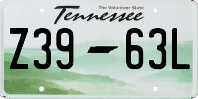 TN license plate Z3963L