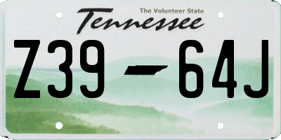 TN license plate Z3964J