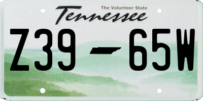 TN license plate Z3965W