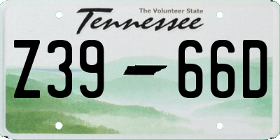 TN license plate Z3966D