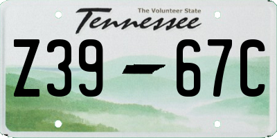 TN license plate Z3967C