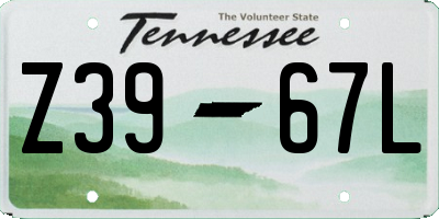 TN license plate Z3967L