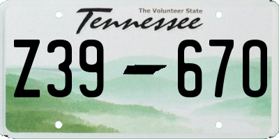 TN license plate Z3967O