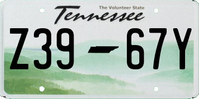 TN license plate Z3967Y