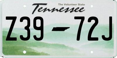 TN license plate Z3972J