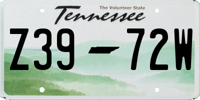TN license plate Z3972W