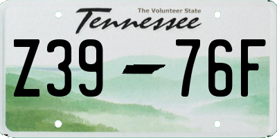 TN license plate Z3976F