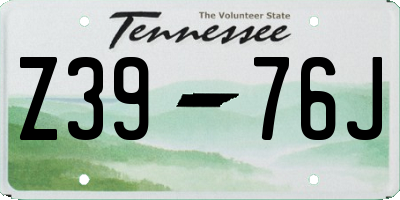 TN license plate Z3976J