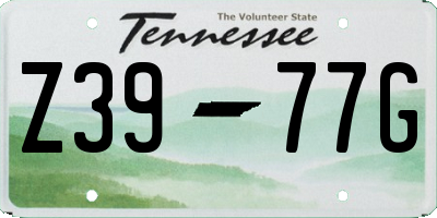 TN license plate Z3977G