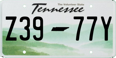 TN license plate Z3977Y