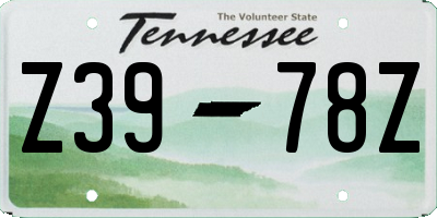 TN license plate Z3978Z