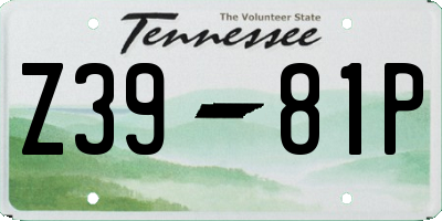 TN license plate Z3981P