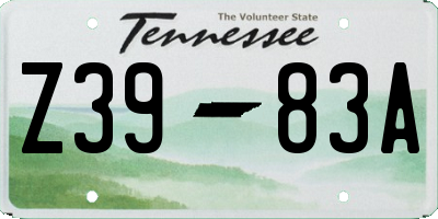 TN license plate Z3983A