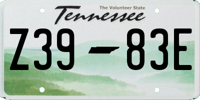 TN license plate Z3983E