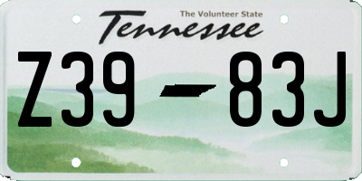 TN license plate Z3983J