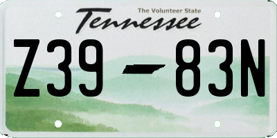 TN license plate Z3983N