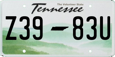 TN license plate Z3983U
