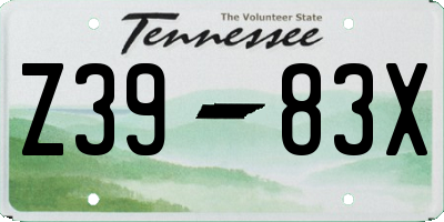 TN license plate Z3983X