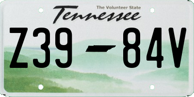 TN license plate Z3984V