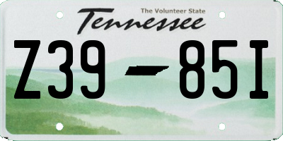 TN license plate Z3985I