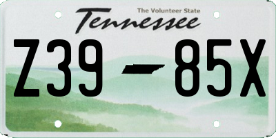 TN license plate Z3985X
