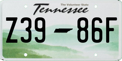 TN license plate Z3986F
