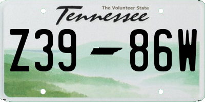TN license plate Z3986W