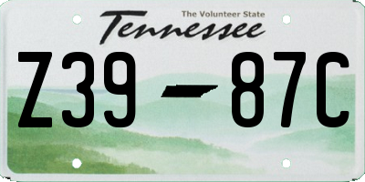 TN license plate Z3987C