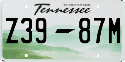 TN license plate Z3987M