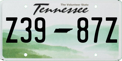 TN license plate Z3987Z