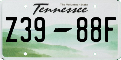 TN license plate Z3988F