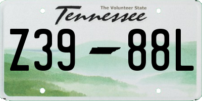 TN license plate Z3988L