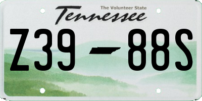 TN license plate Z3988S