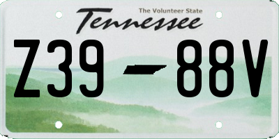 TN license plate Z3988V