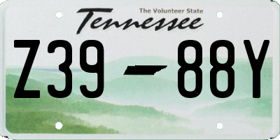 TN license plate Z3988Y