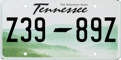 TN license plate Z3989Z