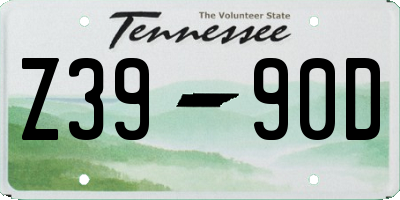 TN license plate Z3990D