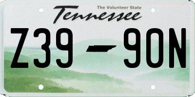 TN license plate Z3990N